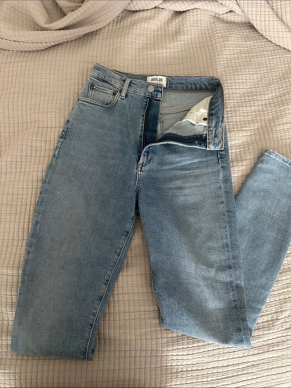 Agolde Light Blue High-Rise Skinny Jeans